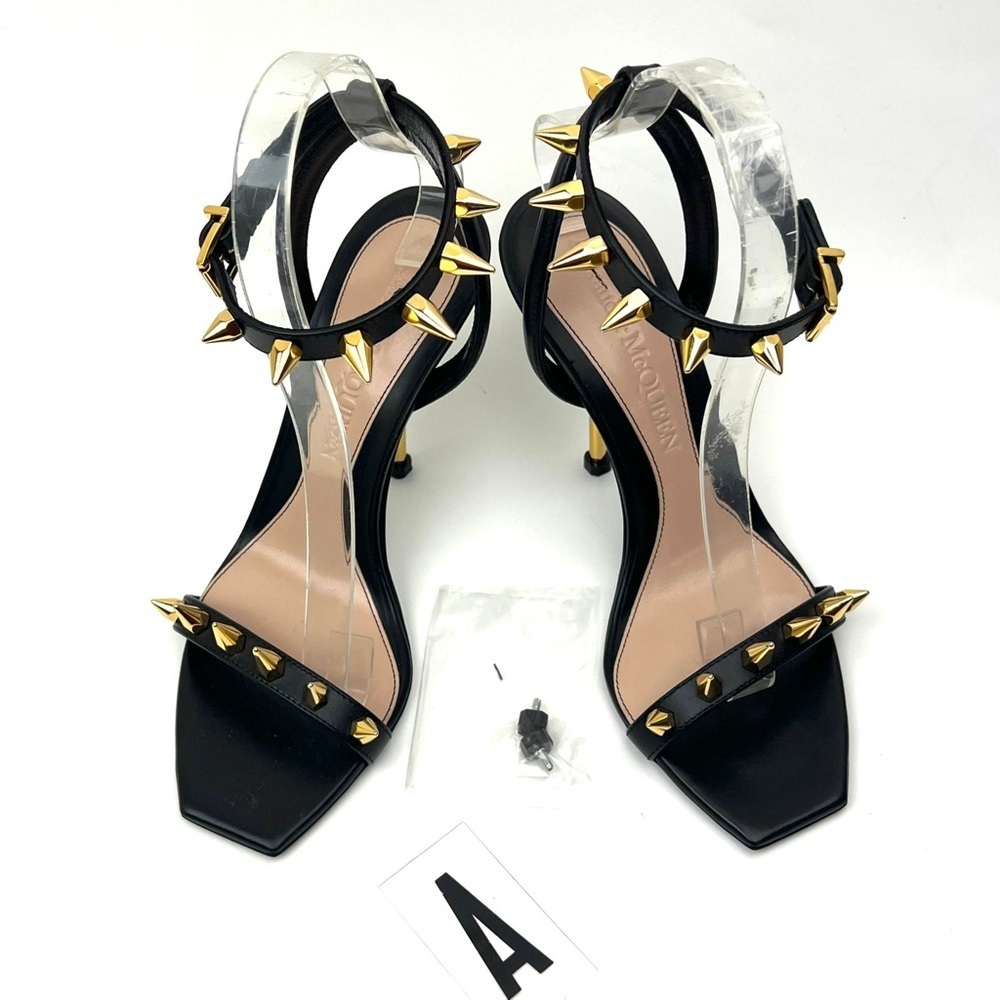 ALEXANDER MCQUEEN Punk Stud Ankle Strap Sandal sz 8 - Picture 3 of 14